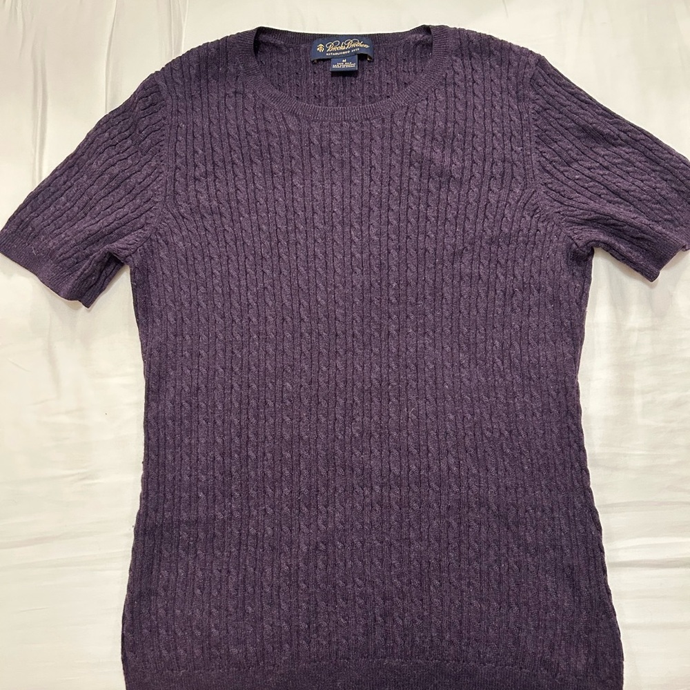 Brooks Brothers Silk/Cashmere Purple Lightweight Sweater